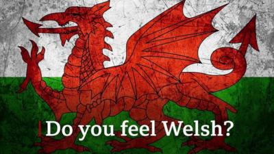 Wales flag with words 'Do you feel Welsh?'