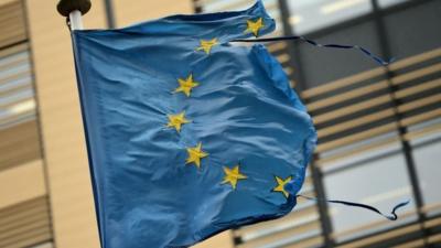 Shredded European Union flag