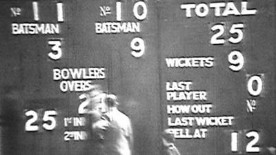Scoreboard at Sion Mills in 1969