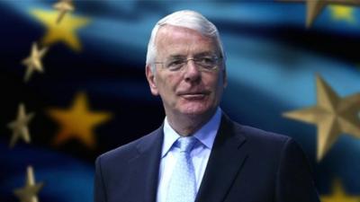 John Major / EU flag graphic