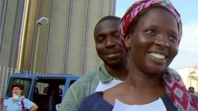 Christiana and her husband fled Libya