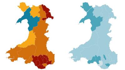 Maps of case rates in Wales