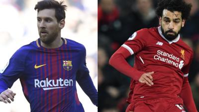 Lionel Messi and Mo Salah