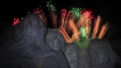 Fireworks at Mount Rushmore