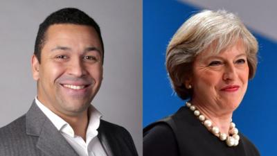 James Cleverly and Theresa May