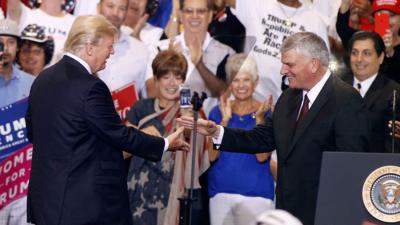 US President Donald Trump and evangelical leader Franklin Graham.