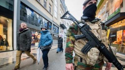 Soldier on street in Brussels