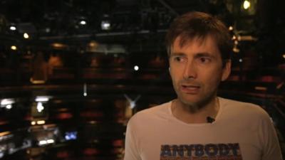 David Tennant being interviewed at the RSC in Stratford-upon-Avon