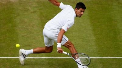 Djokovic in action