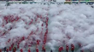 Thousands gather in China`s Heilongjiang Province to celebrate the Winter Solstice on 23 December 2018