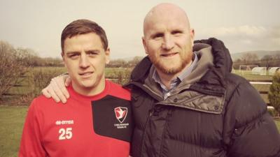 Eliot Richards with John Hartson