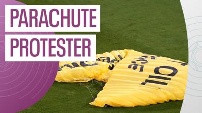 Parachute on the pitch