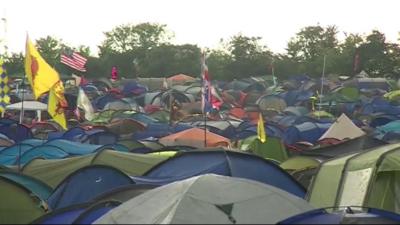 Glastonbury campsite