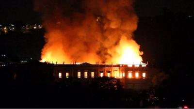 National Museum of Brazil on fire