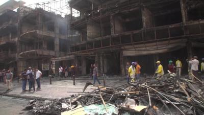 Bomb damage in Baghdad