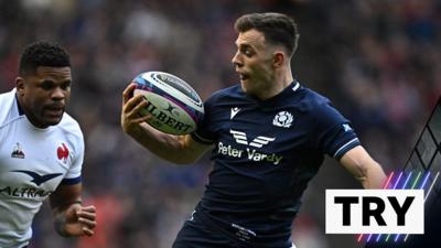 Scotland scrum-half Ben White running with ball