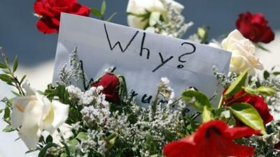 Flowers at the scene of the shooting in Sousse, Tunisia