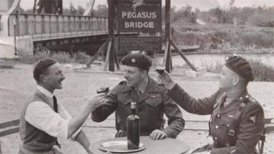 Soldiers at Pegasus Bridge