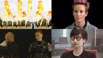 Flames, Megan Rapinoe, Iceland band Hatari and Hideo Kojima