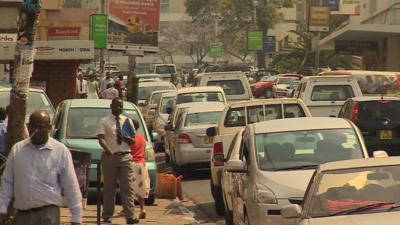 Road traffic on Malawi street