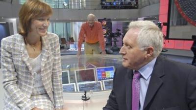 Fiona Bruce and David Dimbleby