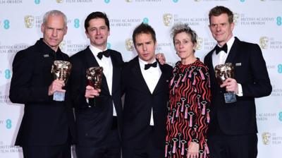 Martin Mcdonough, Pete Czernin, Sam Rockwell, Frances McDormand and Graham Broadbent