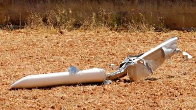 Debris from crash near Inca, Majorca