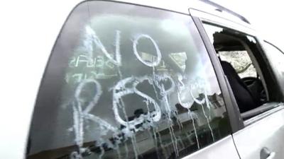 Vandalised car