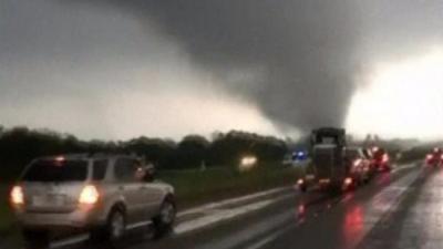 Tornado on Texas road