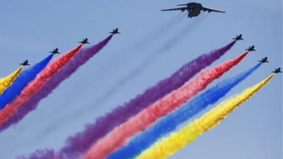 Military aircraft in China parade