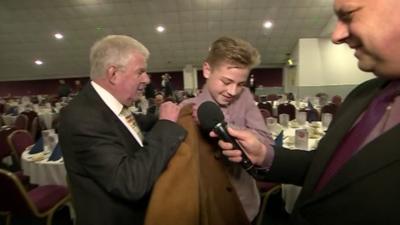 John Motson with Isaac Barrington