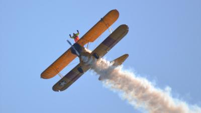 Wingwalker in the 2015 Guernsey Air Display