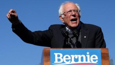 Bernie Sanders speaks at New York rally