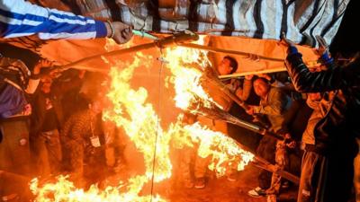 Myanmar fire festival.