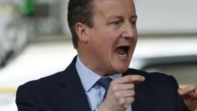 David Cameron speaks to workers about the benefits of Britain staying in the EU, during a visit to Vauxhall"s Ellesmere Port plant