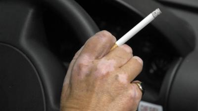 smoking in a car