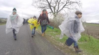 Migrants near Idomeni in Greece