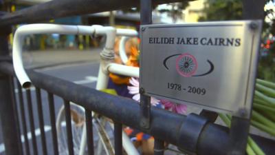 Memorial for Elidh Cairns who died after being knocked off her bike.