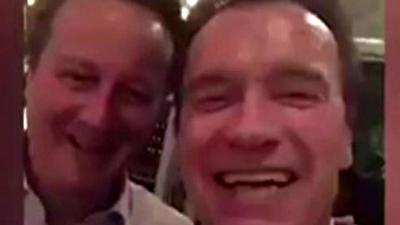 David Cameron and Arnold Schwarzenegger