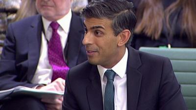 Rishi Sunak speaking to the committee