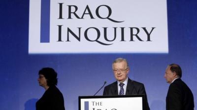 Sir John Chilcot (centre), chairman of the Iraq Inquiry, 2009