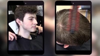 Boy having a haircut