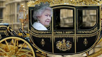 Queen in carriage graphic