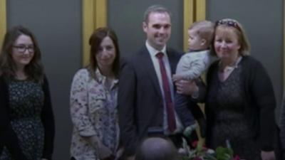 Steffan Lewis and family