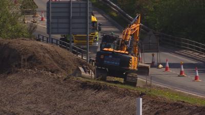 Roadworks on the M74