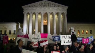 Protests outside the US Supreme Court