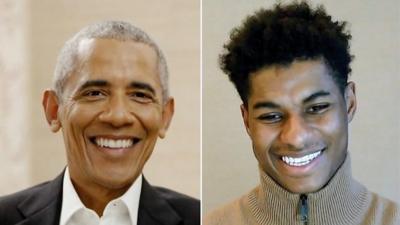 Barack Obama and Marcus Rashford