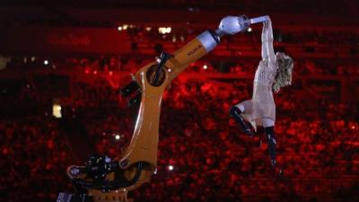 Amy Purdy performing at the Rio Paralympics opening ceremony