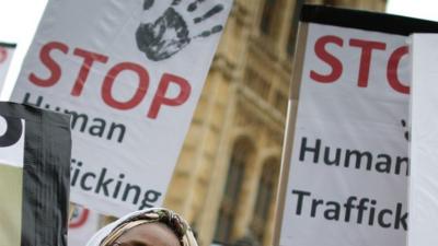 Demo outside parliament on Anti-slavery Day 2013