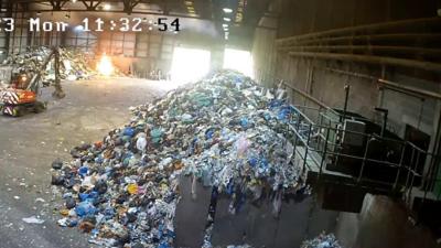 Battery fire at Smallmead recycling centre